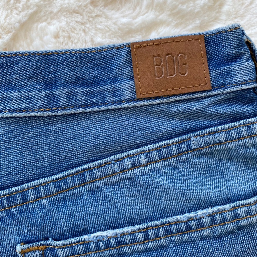 BDG Denim Shorts Women 28 Blue High Rise Button Fly Distressed Cuffed Festival‎ - Picture 7 of 10